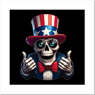 Sugar Skull Uncle Sam - Thumbs Up Posters and Art